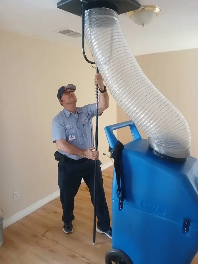 Mini Split Installation technician using HEPA equipment in Watauga